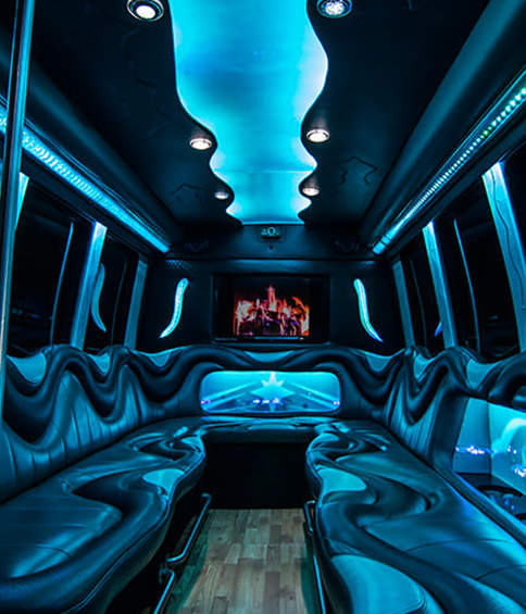 Fiber optic lighting on Tallahassee limo bus